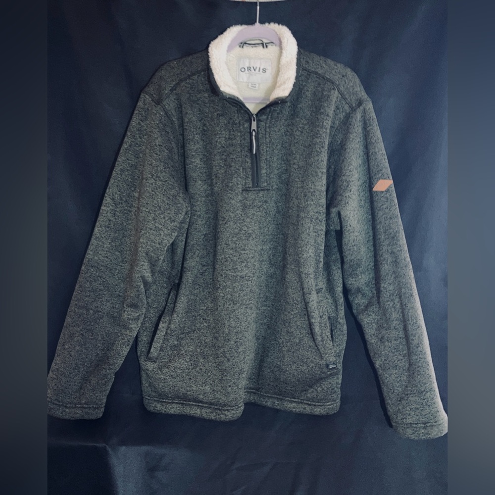 Orvis Men's Charcoal Zip-Up Sweater